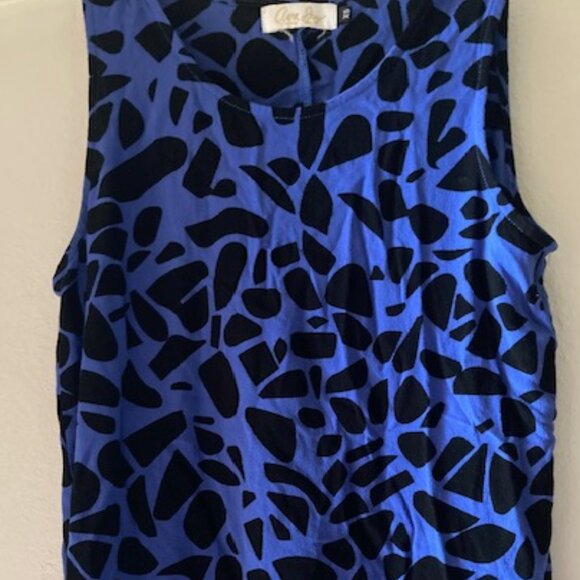 EUC FIGHTING EEL AVA SKY HONOLULU HAWAII COBOLT BLUE BLACK TANK ALOHA WEAR XS - Picture 12 of 13